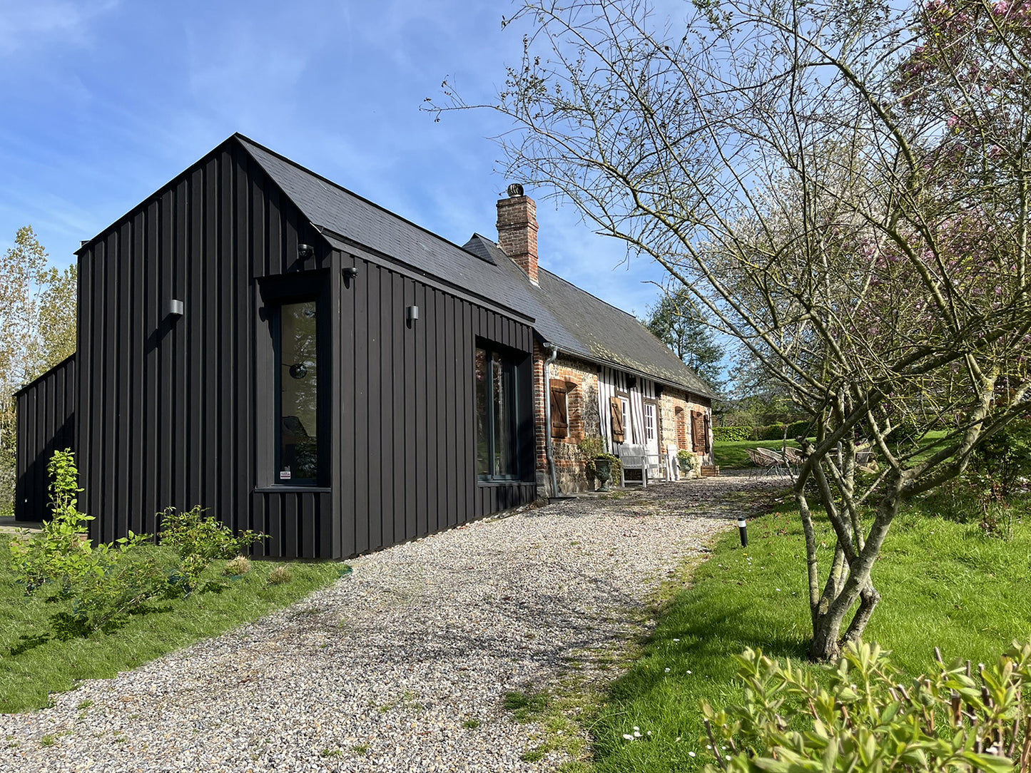 Construction d'une extension bois pour une maison normande près de Veules-les-Roses