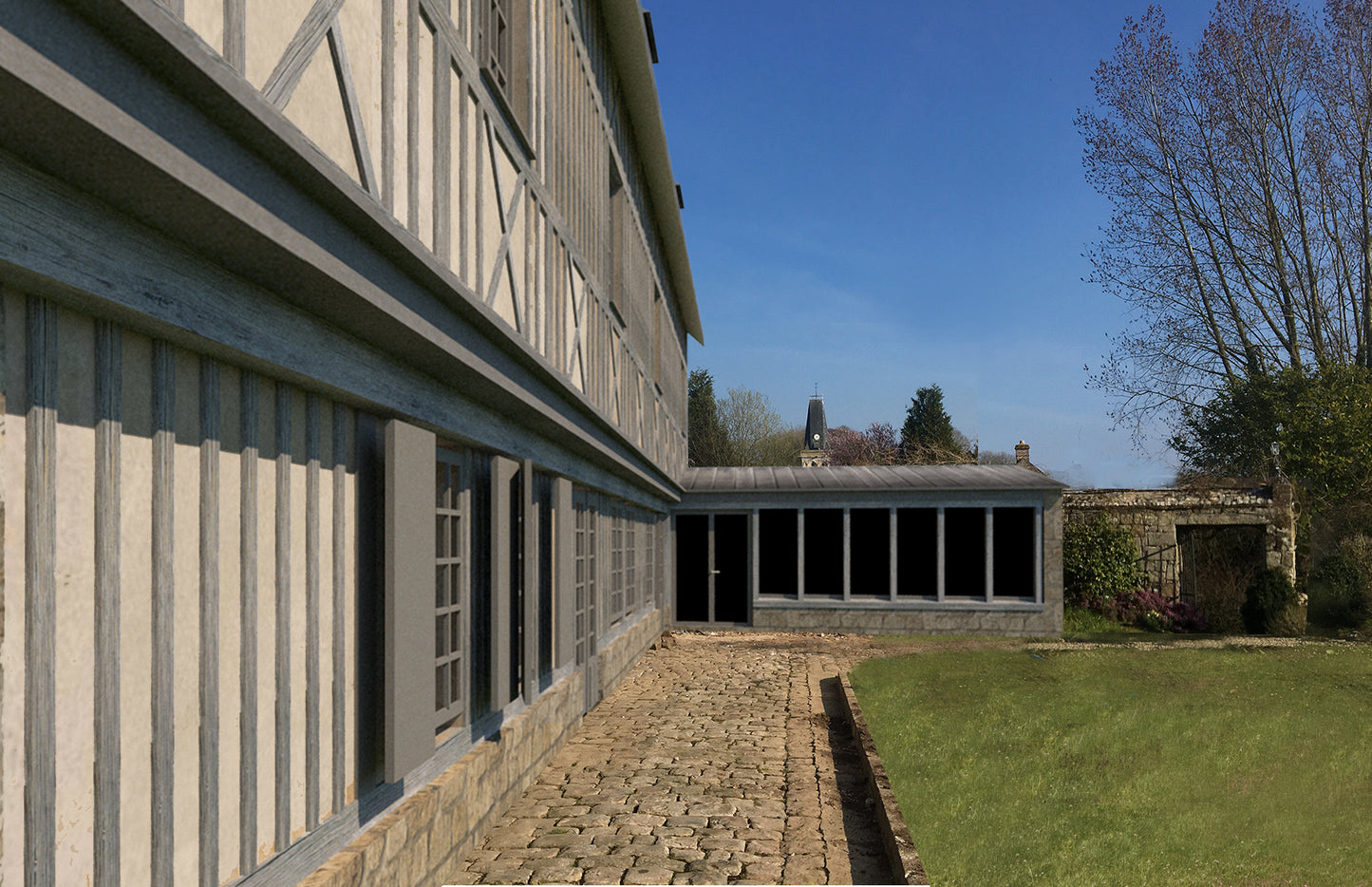 Construction d'une extension et rénovation d'une façade à colombage